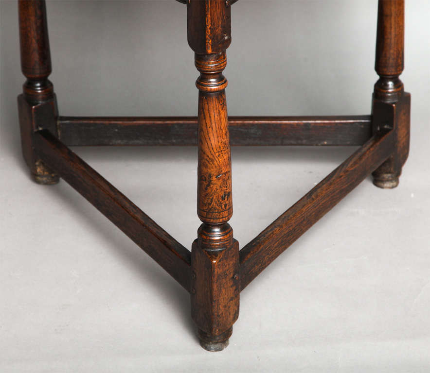 British Charles II Period Oak Octagonal Cricket Table