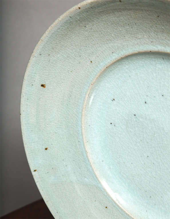 Celadon Vase and Charger by Andrew Crouch In Excellent Condition In Greenwich, CT