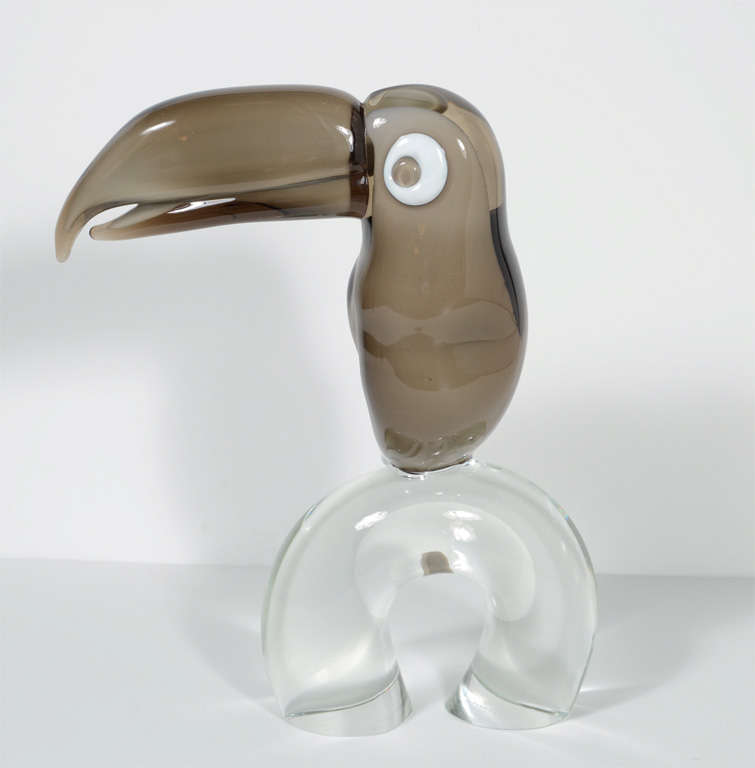 Mid-Century Modern Stunning Hand Blown Glass Toucan by Licio Zanetti