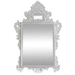 1960's White Lacquered Sirmos Mirror