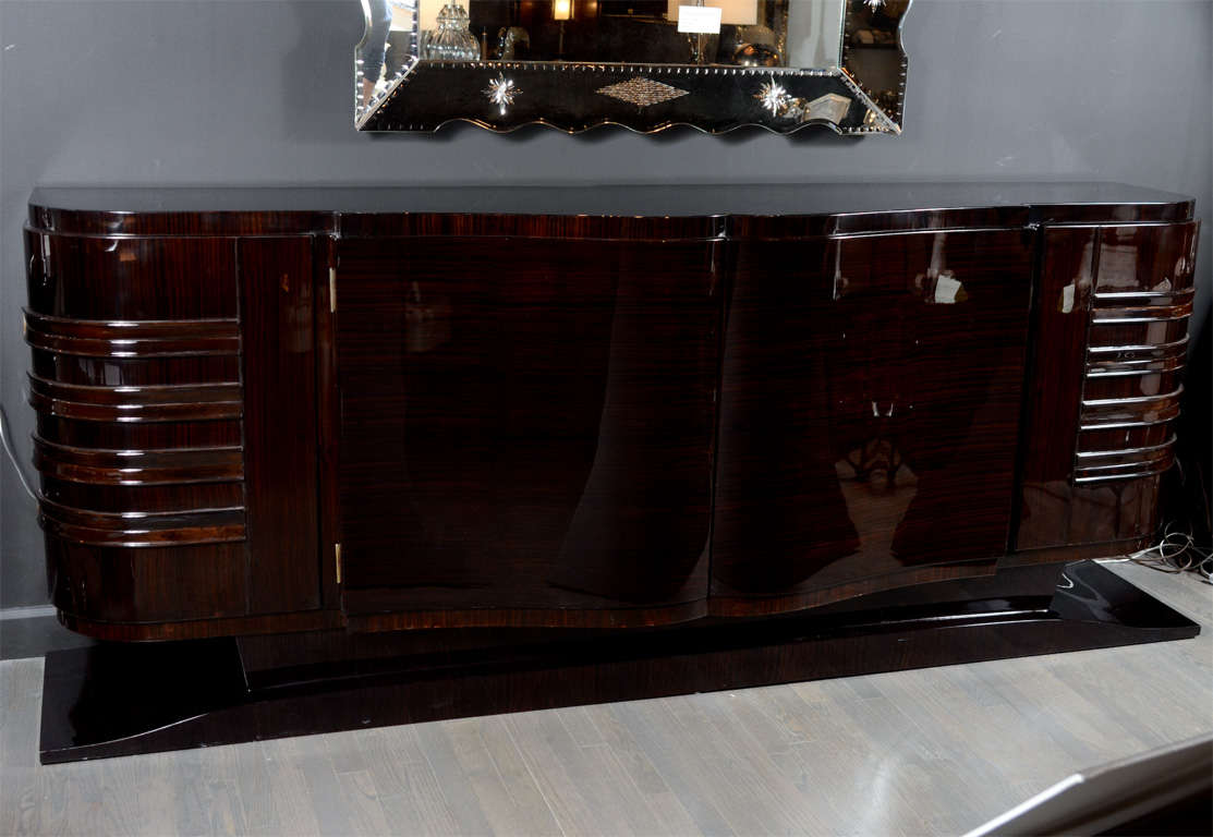 Spectacular Art Deco Macassar Sideboard With Streamline Details