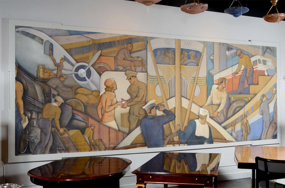 "Transportation" Mural by Marian Simpson Executed for the 1939 Golden gate Expos