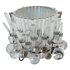 Spectacular Modernist Cut Crystal and Blown Glass Ice Bucket/Champagne Cooler