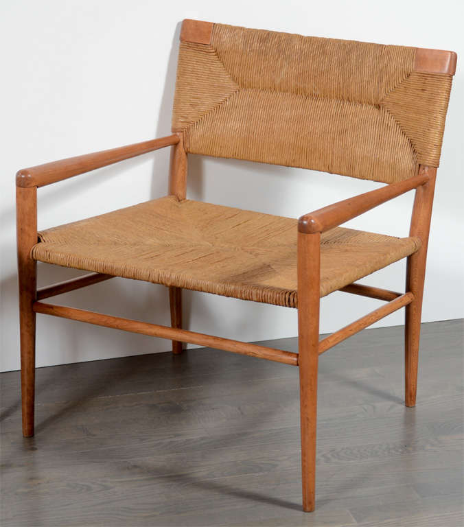 Pair of Modernist Rush Chairs by SmilowTrielle at 1stDibs