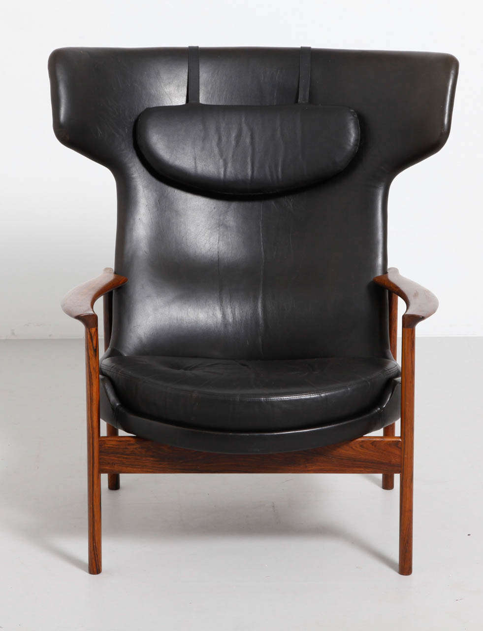Scandinavian Modern Large Wing Back Lounge Chair Designed by Ib Kofod-Larsen, Denmark For Sale