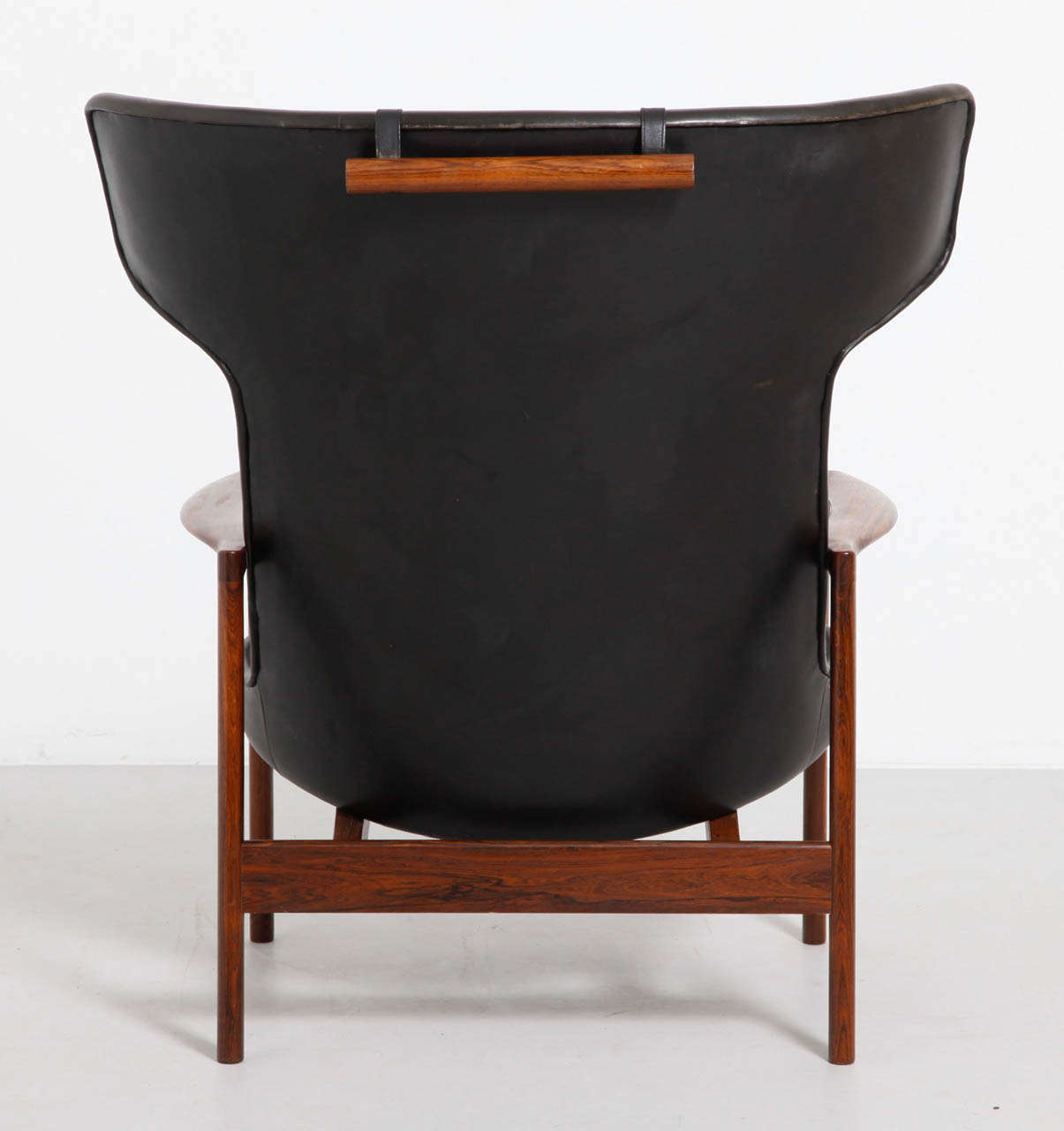 Hand-Crafted Large Wing Back Lounge Chair Designed by Ib Kofod-Larsen, Denmark For Sale