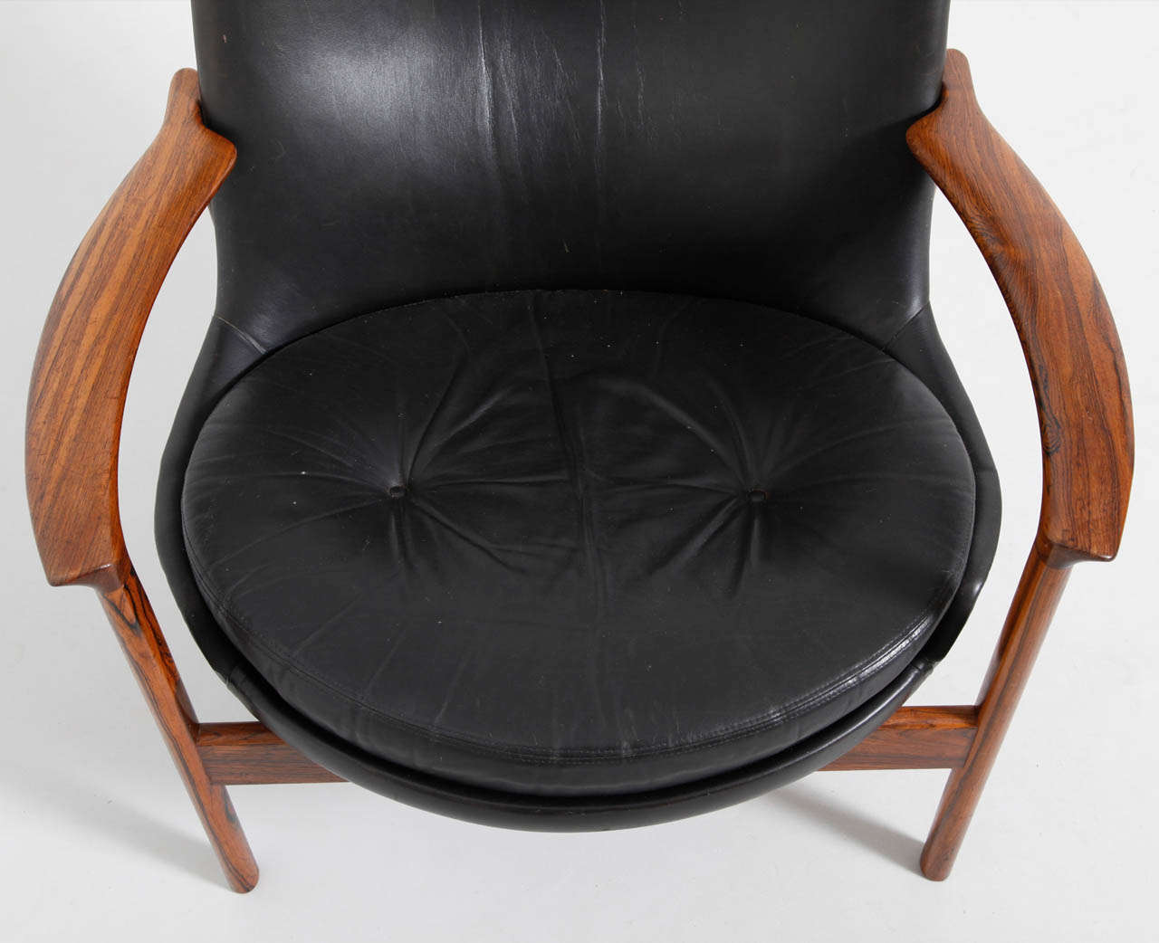 Mid-20th Century Large Wing Back Lounge Chair Designed by Ib Kofod-Larsen, Denmark For Sale