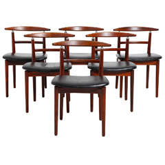 Rosewood Chairs Designed By Helge Sibast Denmark