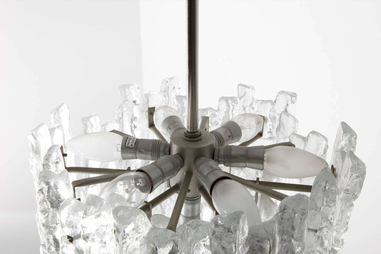 Mid-20th Century Kalmar Ice Cube 2 Tiers Chandelier