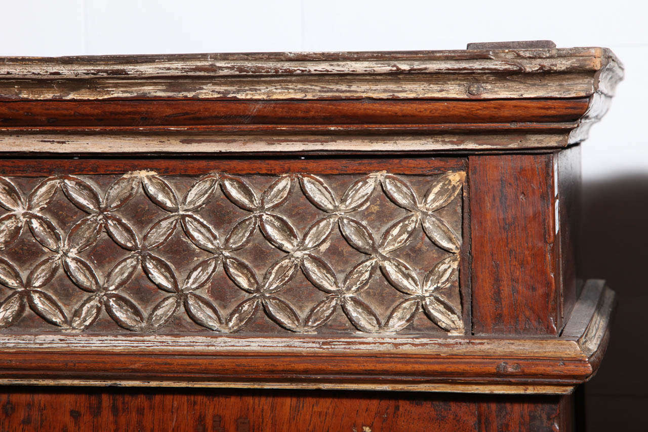 Early 20th Century Two-Door Painted Teak Javanese Cabinet with Diamond Patterns 2