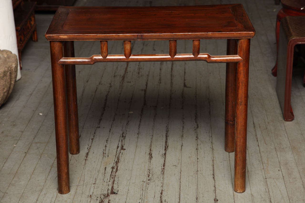 Chinese Qing Dynasty Elmwood Small Console Wine Table from China, 19th Century