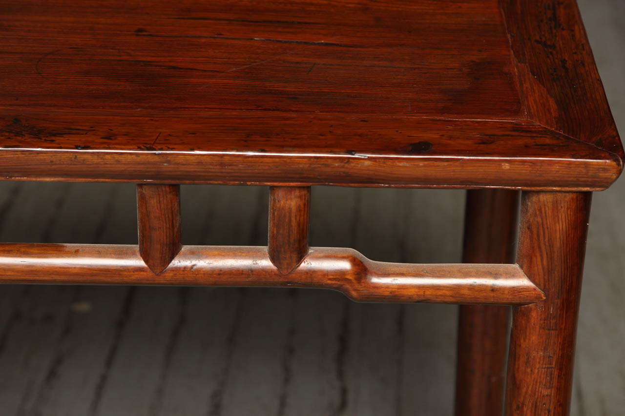 Qing Dynasty Elmwood Small Console Wine Table from China, 19th Century 1