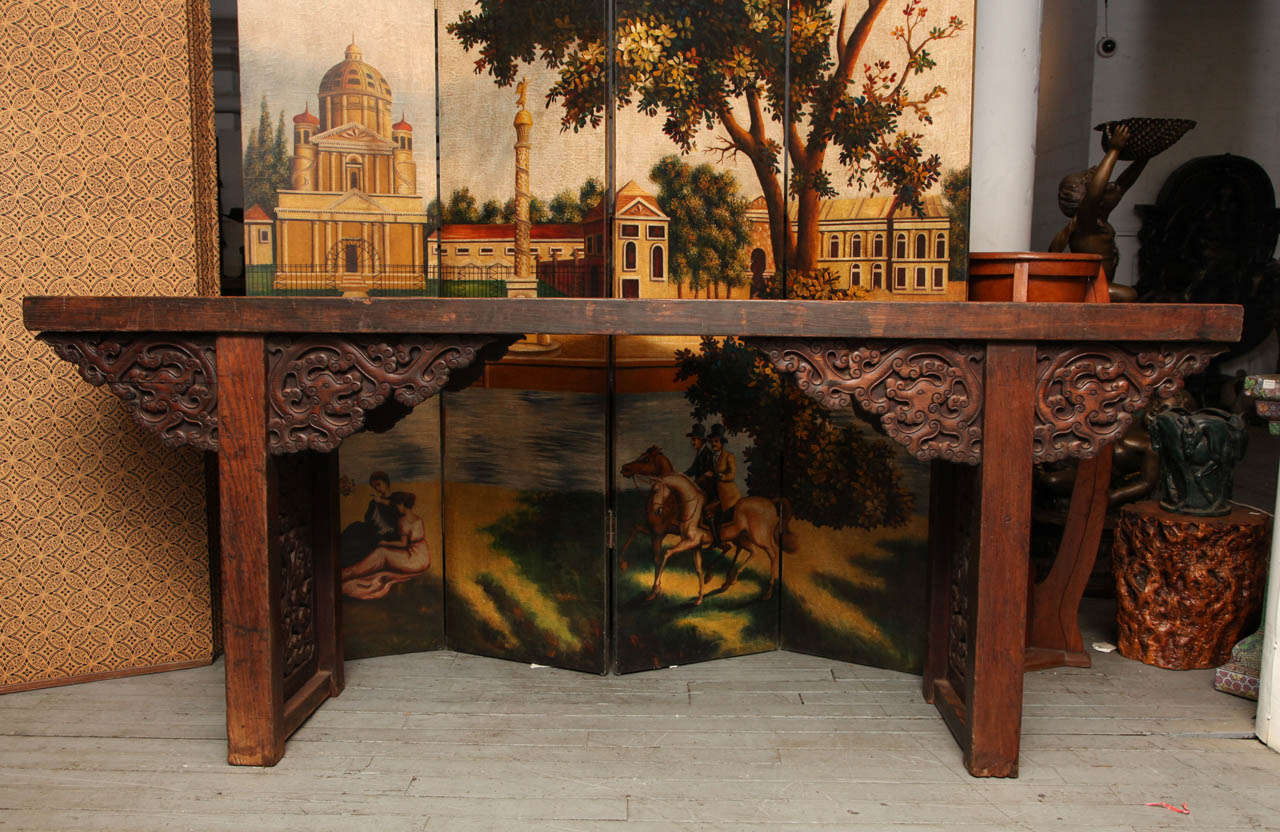 Large Antique Chinese Palace Altar Table with Carvings from the 19th Century 2