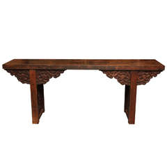 Large Antique Chinese Palace Altar Table with Carvings from the 19th Century