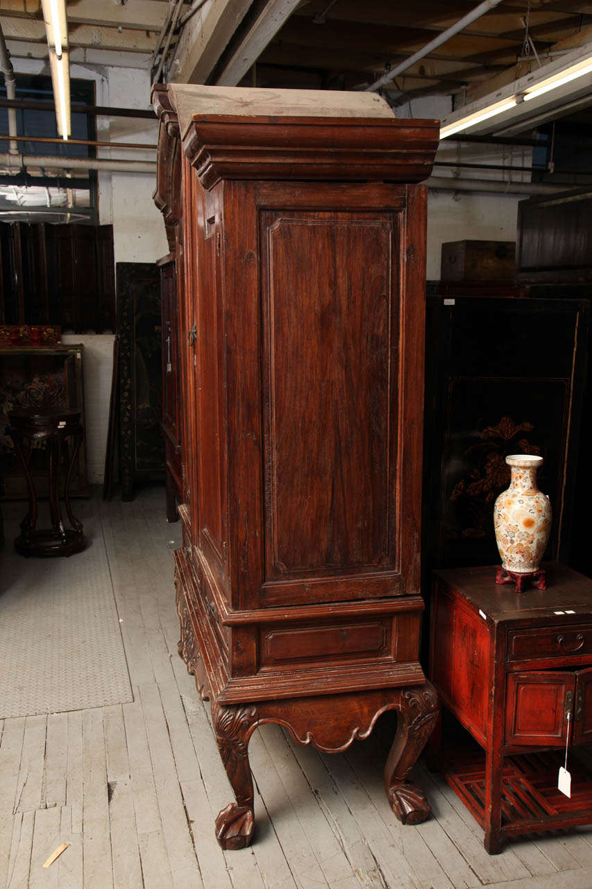 Large Indonesian Dutch Colonial Teak Palatial Armoire from the 19th Century 3