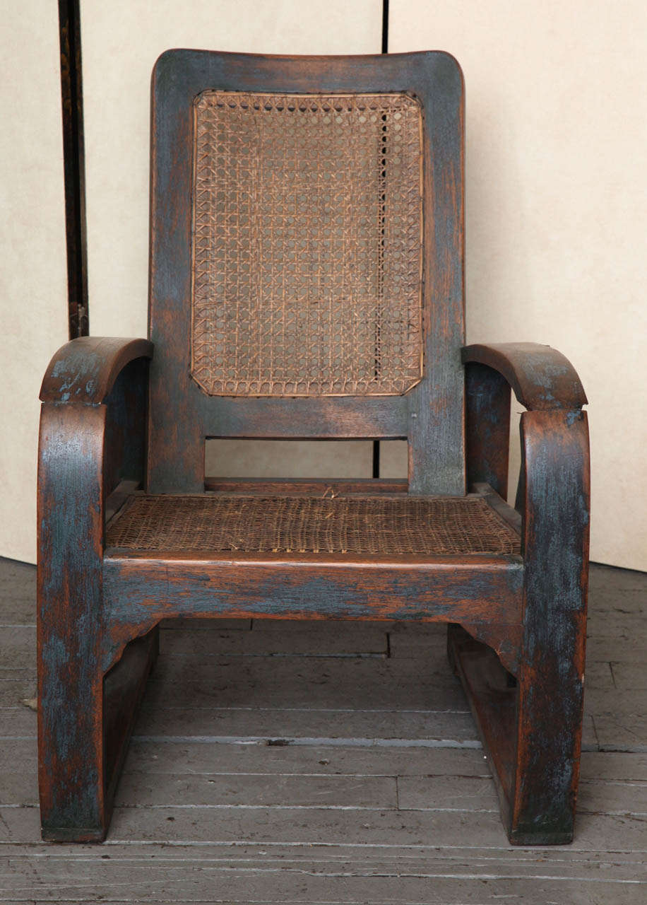 Mid-20th Century Burmese Art Deco Teak Settee and Chair