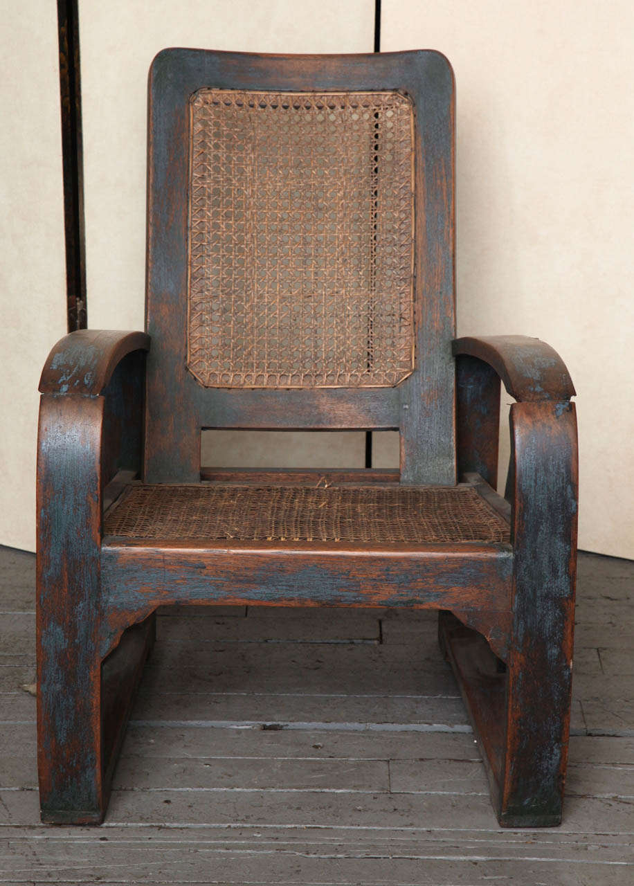 Teck Canapé et chaise en teck Art Déco de Birmanie