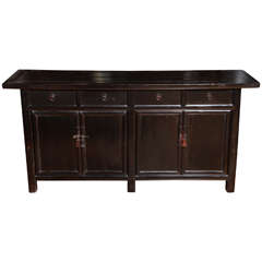 Antique Anitque Chinese  Black Lacquered Sideboard