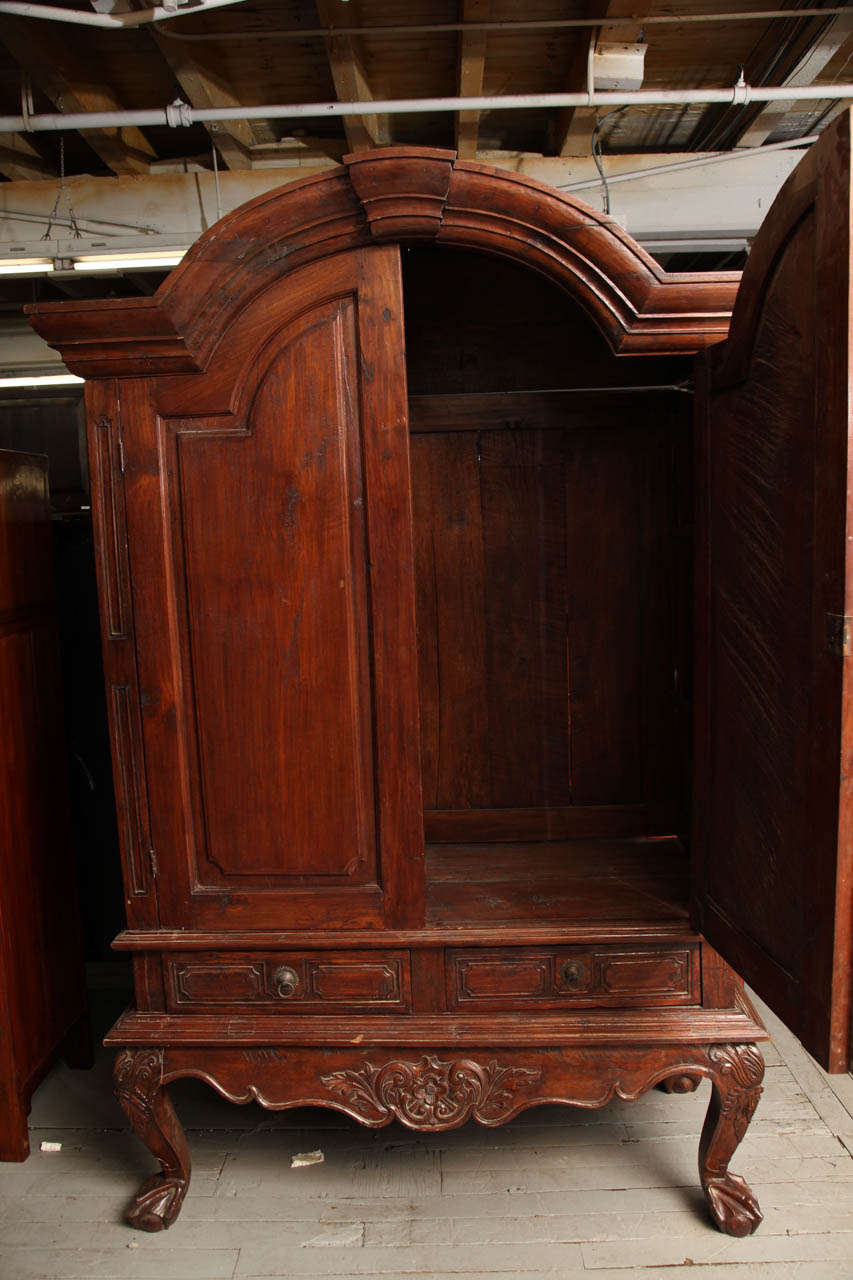 Large Indonesian Dutch Colonial Teak Palatial Armoire from the 19th Century at 1stDibs