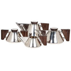 Guttierez Vega South American Art Deco Sterling Modernist Coffee/Tea Set circa 1935