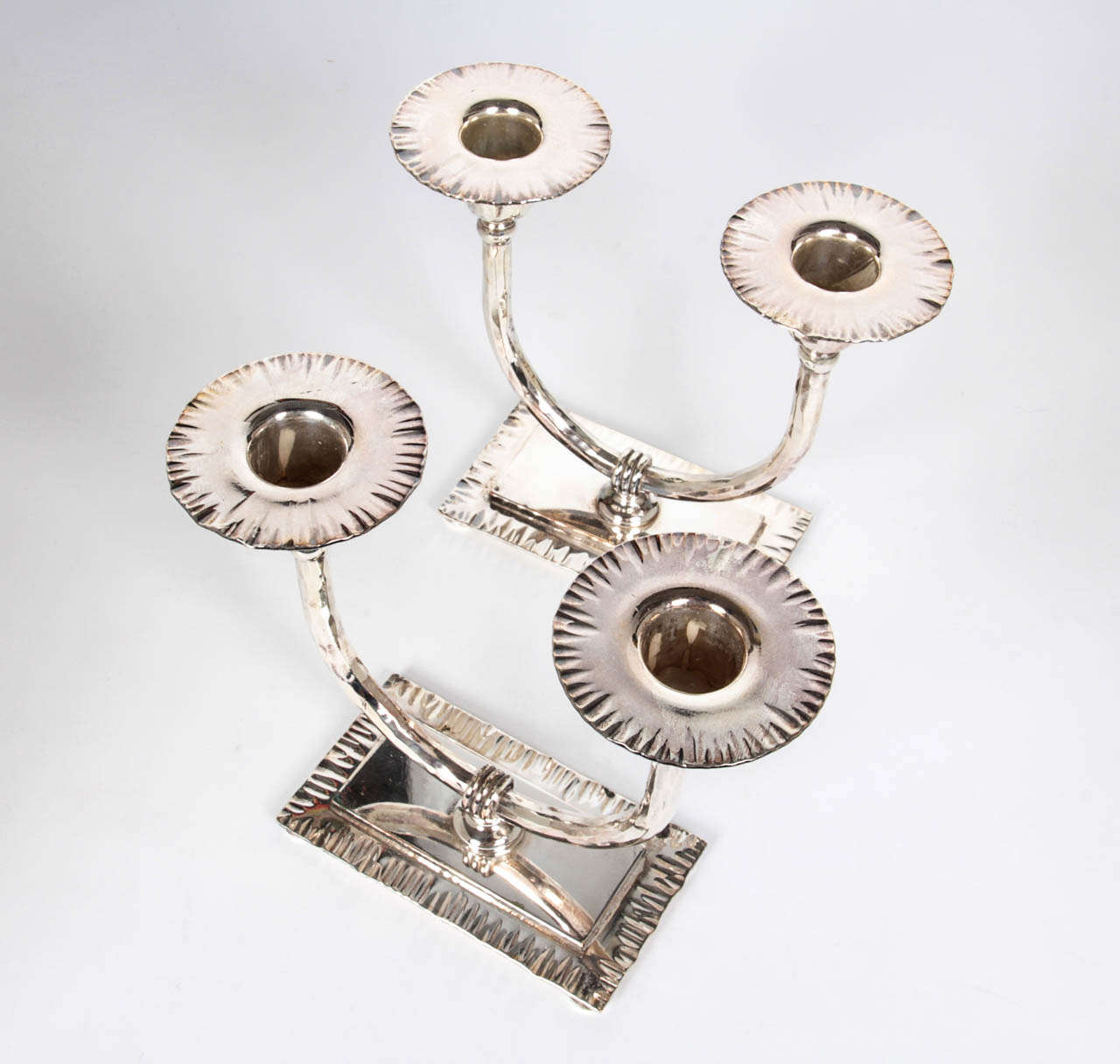 Roycroft / American Arts & Crafts Pair of Candlesticks c. 1915 In Excellent Condition For Sale In New York, NY
