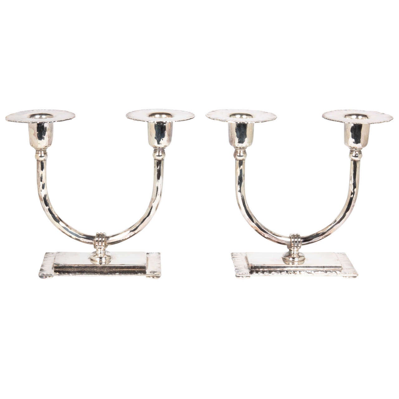 Roycroft / American Arts & Crafts Pair of Candlesticks c. 1915 For Sale