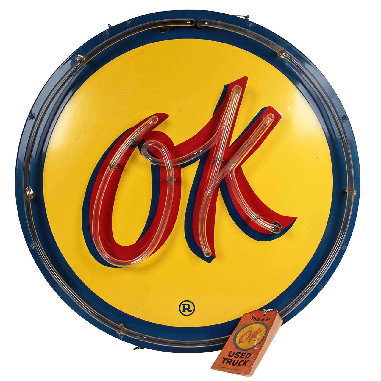 American Art Deco Neon "OK" Chevrolet Used Truck Sign  c.1940’s For Sale