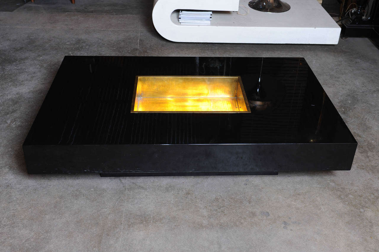 Late 20th Century Willy Rizzo coffeetable with Ice Cube Box