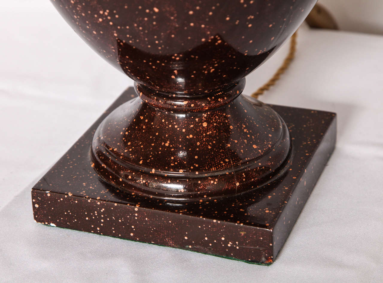 Continental Faux Porphyry Lamp For Sale 1