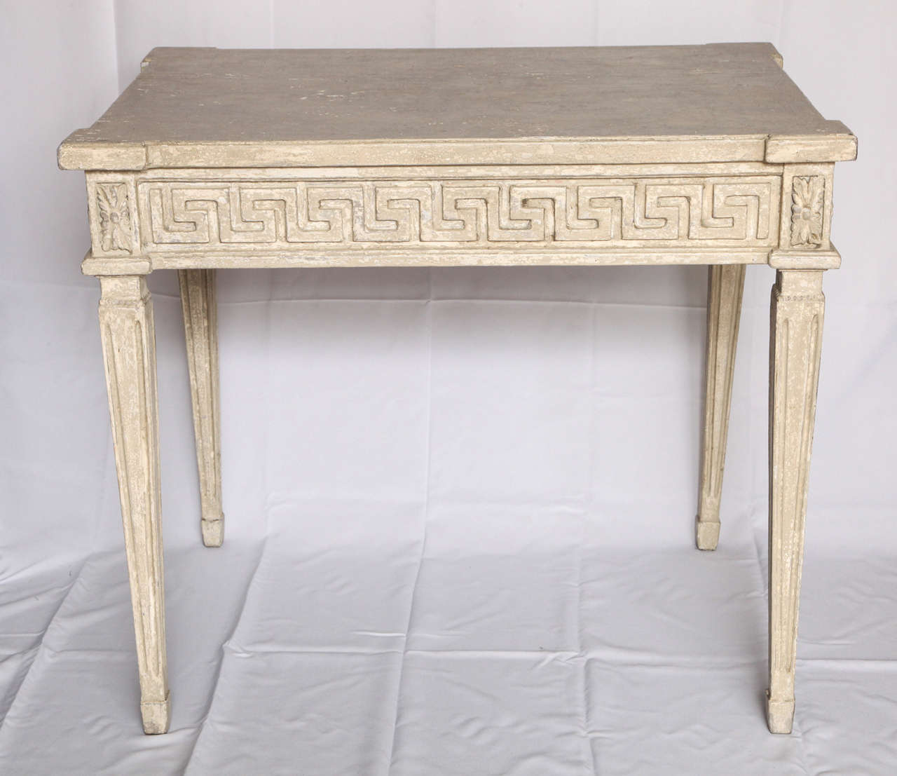 Pair of Continental Painted Neoclassical Style Greek Key Tables at 1stDibs