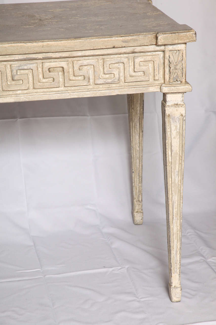 Pair of Continental Painted Neoclassical Style Greek Key Tables at 1stDibs