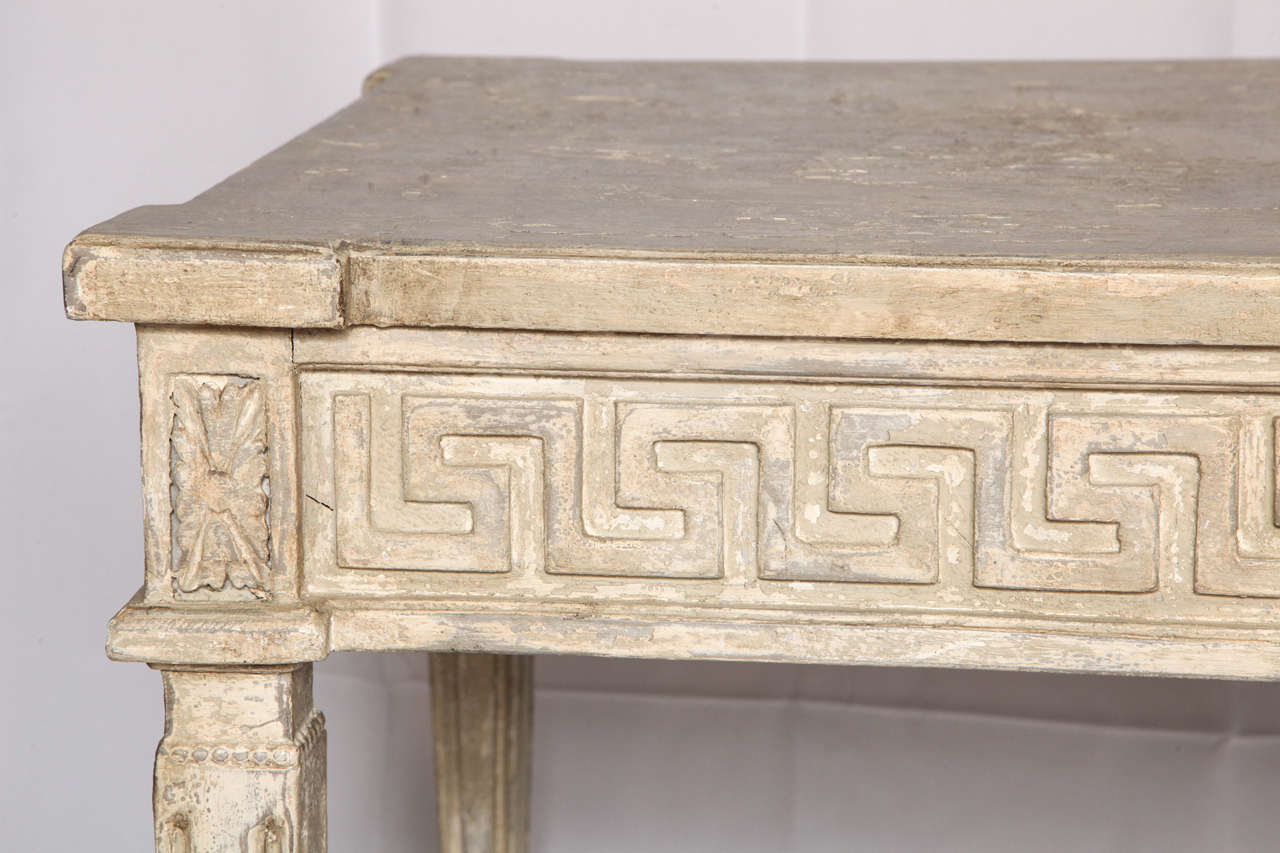 Pair of Continental Painted Neoclassical Style Greek Key Tables at 1stDibs