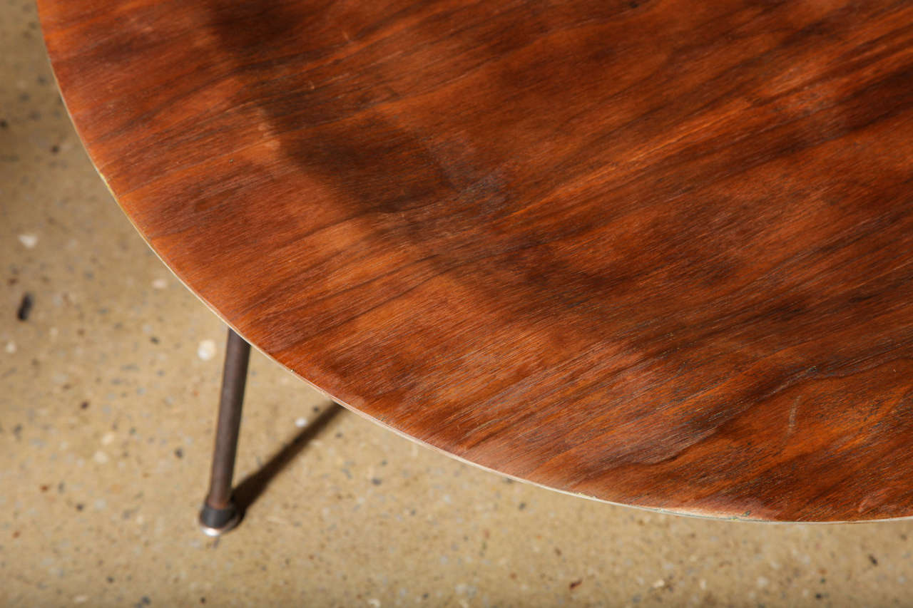 American Early 1950's Charles and Ray Eames CTM Walnut and Wrought Iron Coffee Table