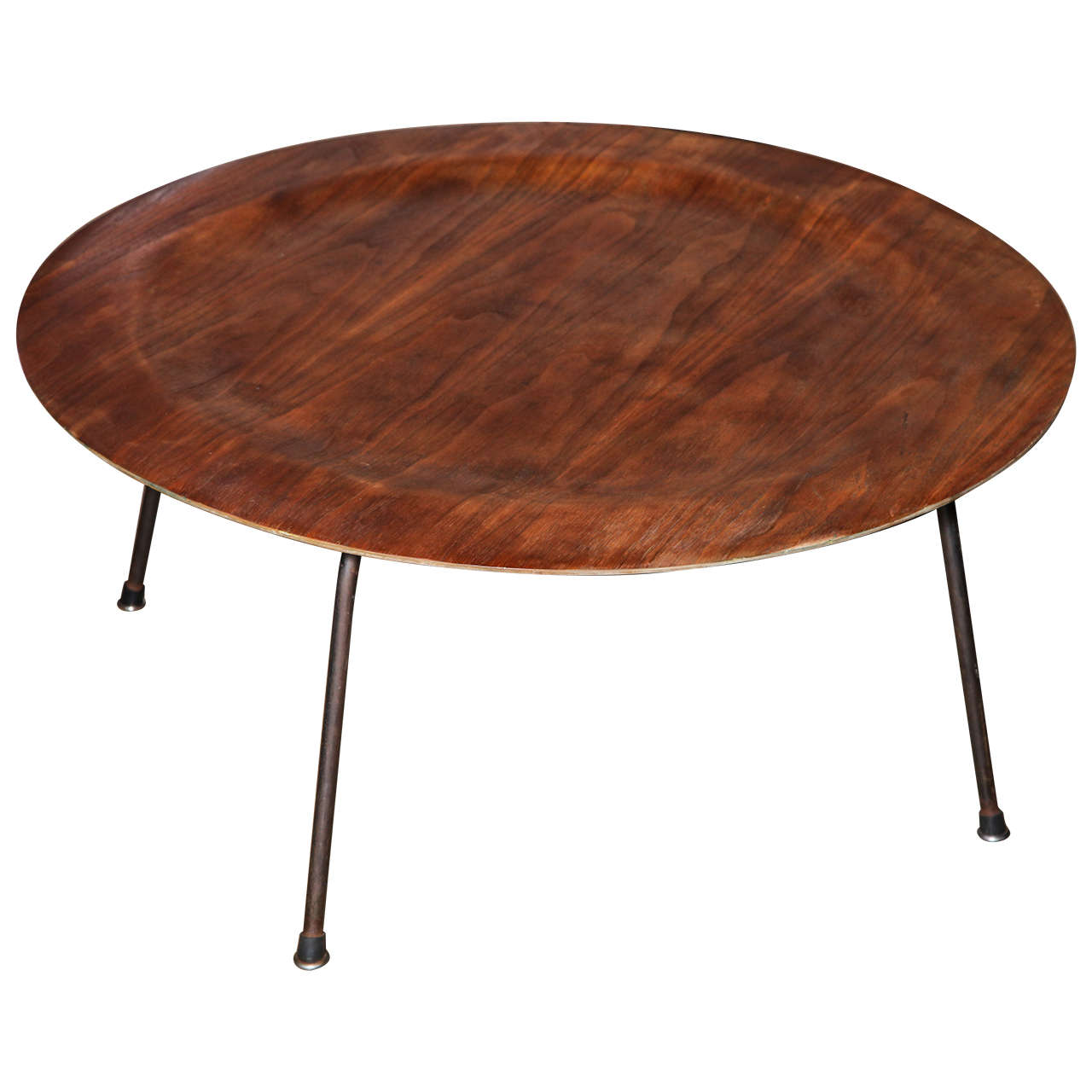 Early 1950's Charles and Ray Eames CTM Walnut and Wrought Iron Coffee Table