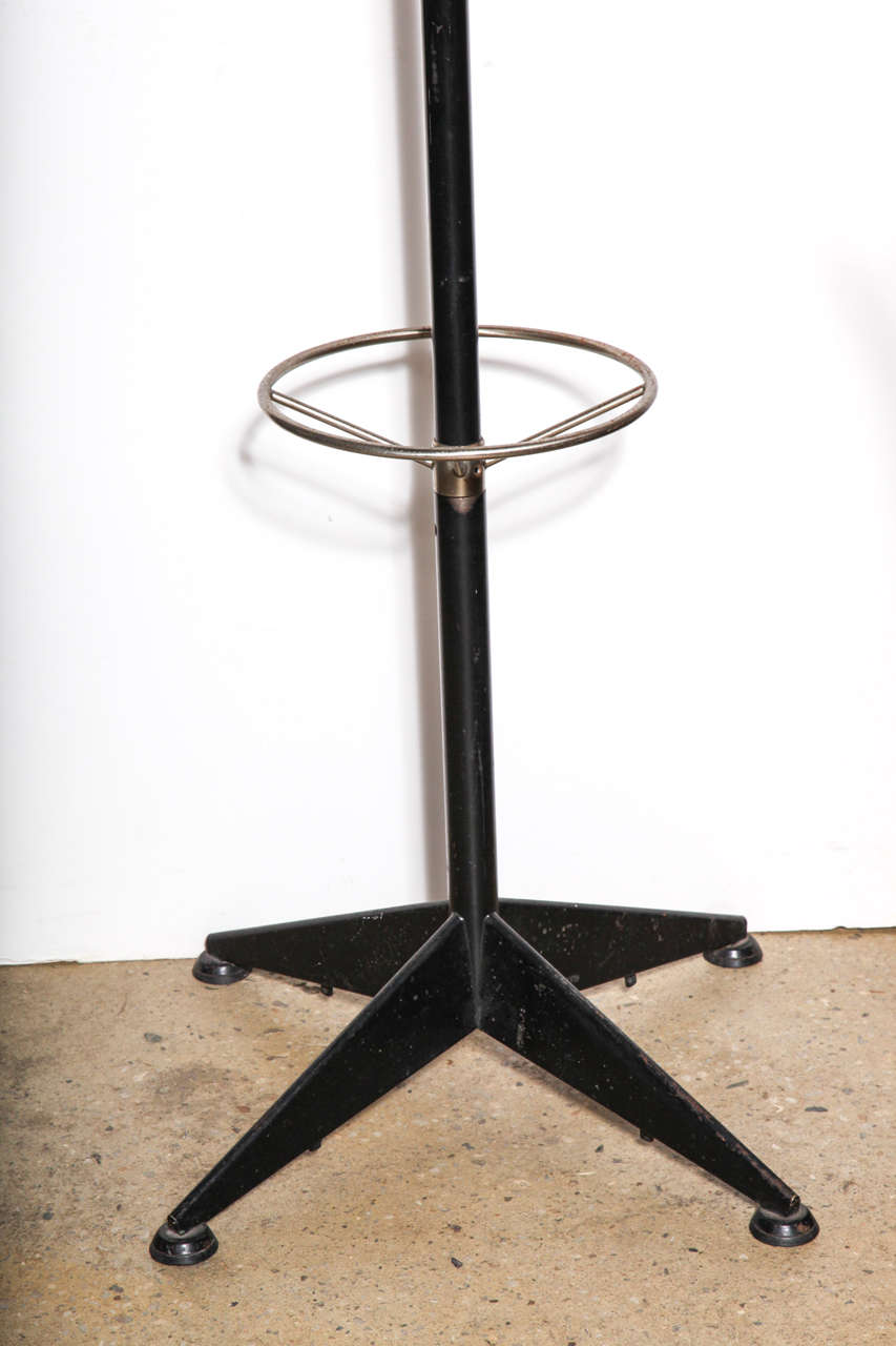 Velca Legnano Polished Steel and Black Lacquer Coat Rack, 1960's  In Good Condition In Bainbridge, NY