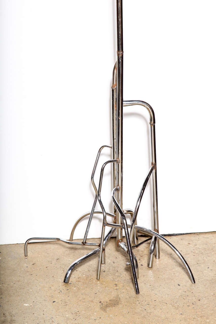 Industrial Taller Doug Meyer Studio Sculpted & Welded Recycled Chrome Floor Lamp, C. 2005 For Sale