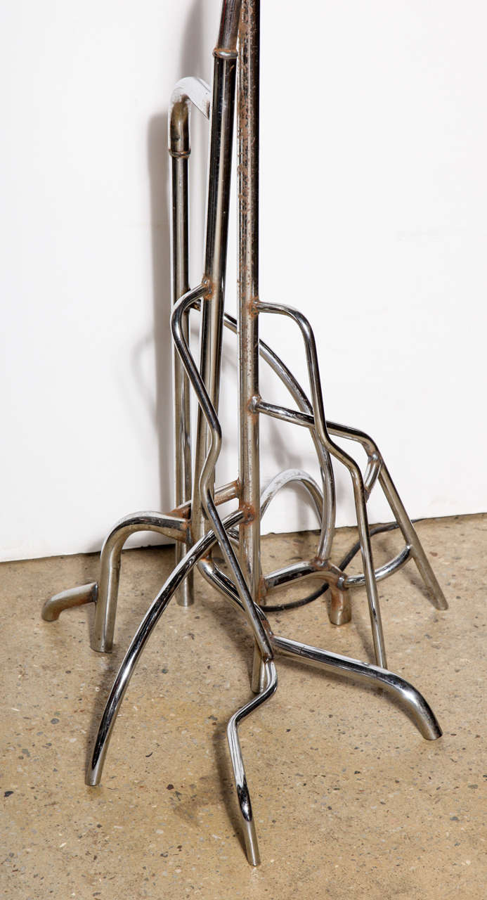 Contemporary Taller Doug Meyer Studio Sculpted & Welded Recycled Chrome Floor Lamp, C. 2005 For Sale
