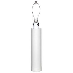 Monumental George Kovacs White Leather, Five Socket "Tower" Table Lamp  