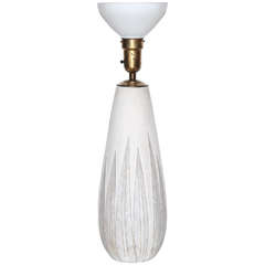 Monumental Anna-Lisa Thomson for Upsala-Ekeby White Leaf "Paprika" Ceramic Lamp