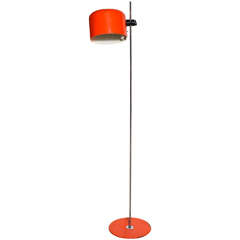1960's Joe Colombo for O-Luce "Coupe" Floor Lamp with Orange Shade