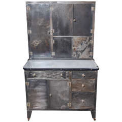 Used 1930's "Packer" rolling Metal Hoosier Cabinet