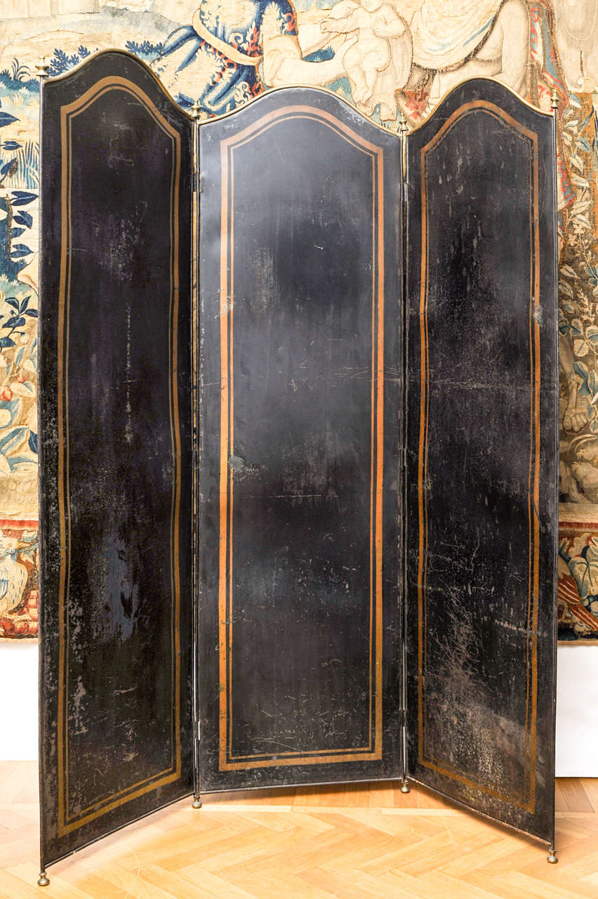 19th Century Italian Lacquered Iron Screen