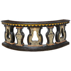 18th Century Italian Carved and Painted Semicircle Banister