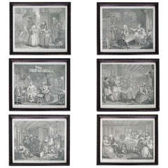 Used Georgian Set of Hogarth's the Harlot's Progress