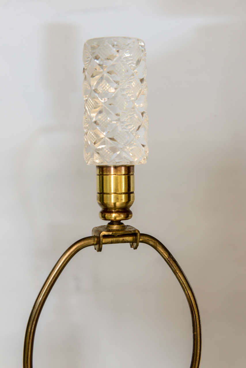 Fine Pair of Cut Crystal Table Lamps For Sale 2