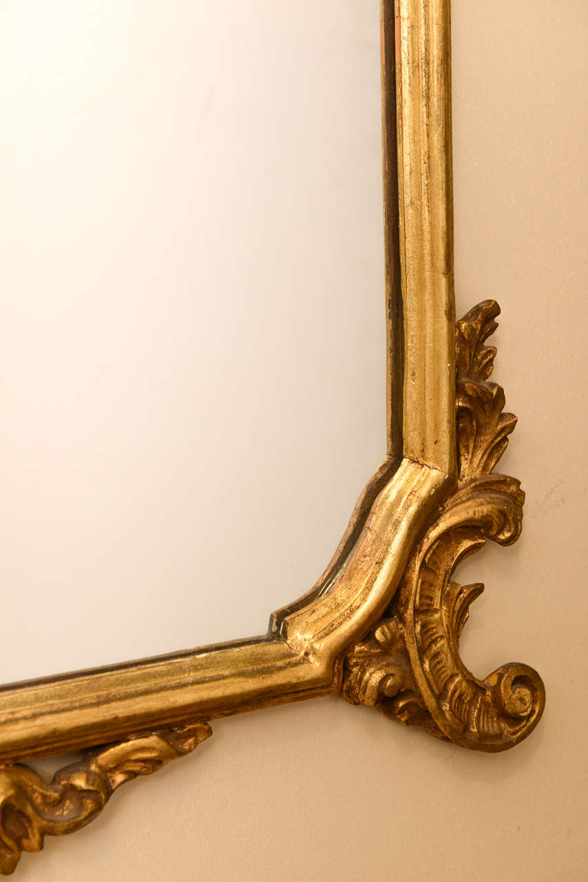 Pair of Narrow Italian Giltwood Mirrors 1