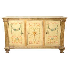 Classically Painted French Credenza, 19th Century