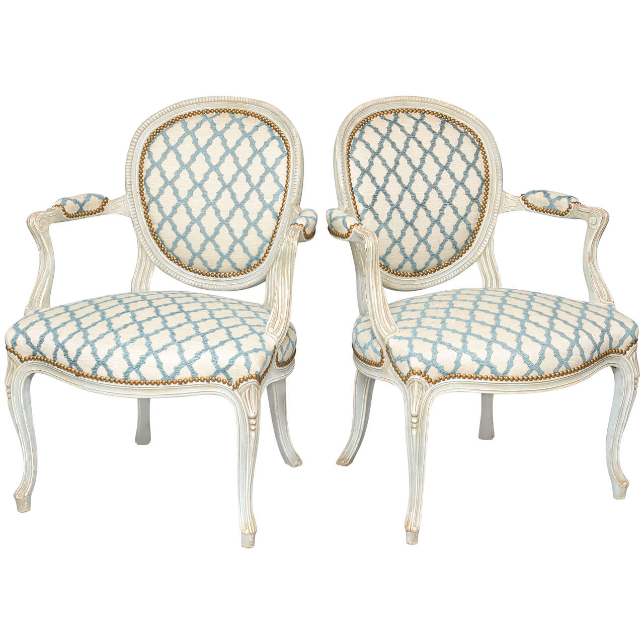 Pair of Painted Fauteuils