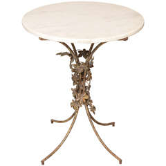 Foliate Iron Table with Marble Top