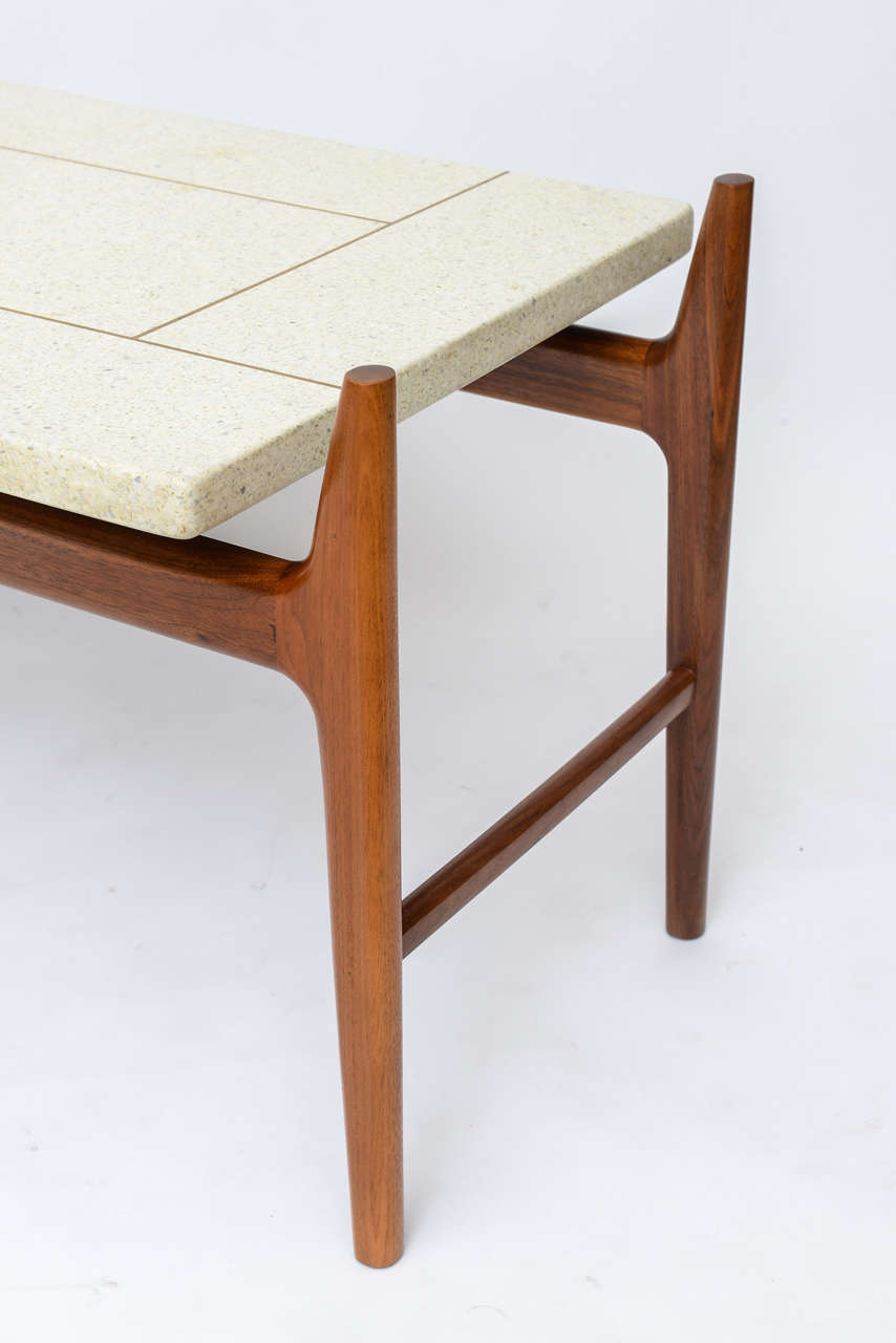 American Terrazzo-Topped Rosewood Side or Coffee Table by Harvey Probber